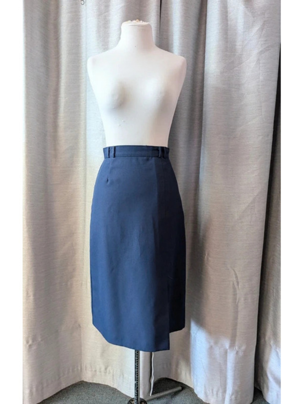 Vintage 60s Navy Blue Retro Pencil Skirt S